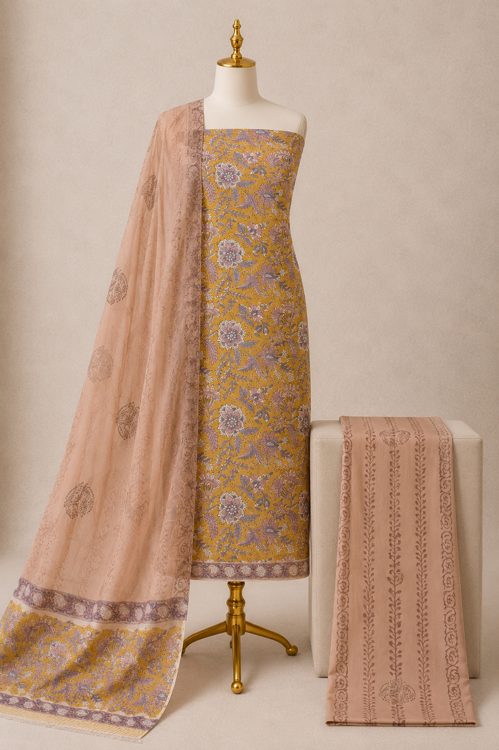 Cotton HandBlock printed 3 pc set