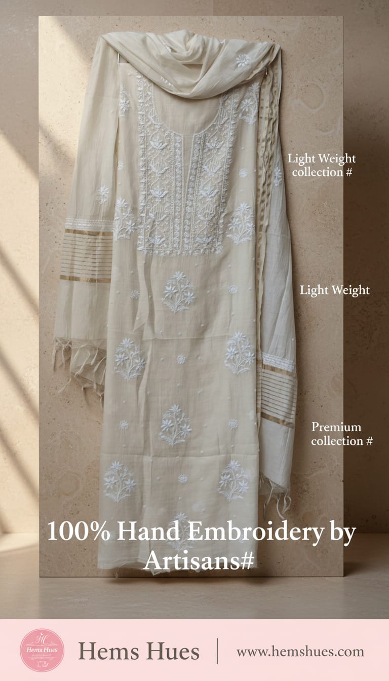 Chikankari Unstitched 3 pc set