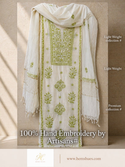 Chikankari Unstitched 2 pc set