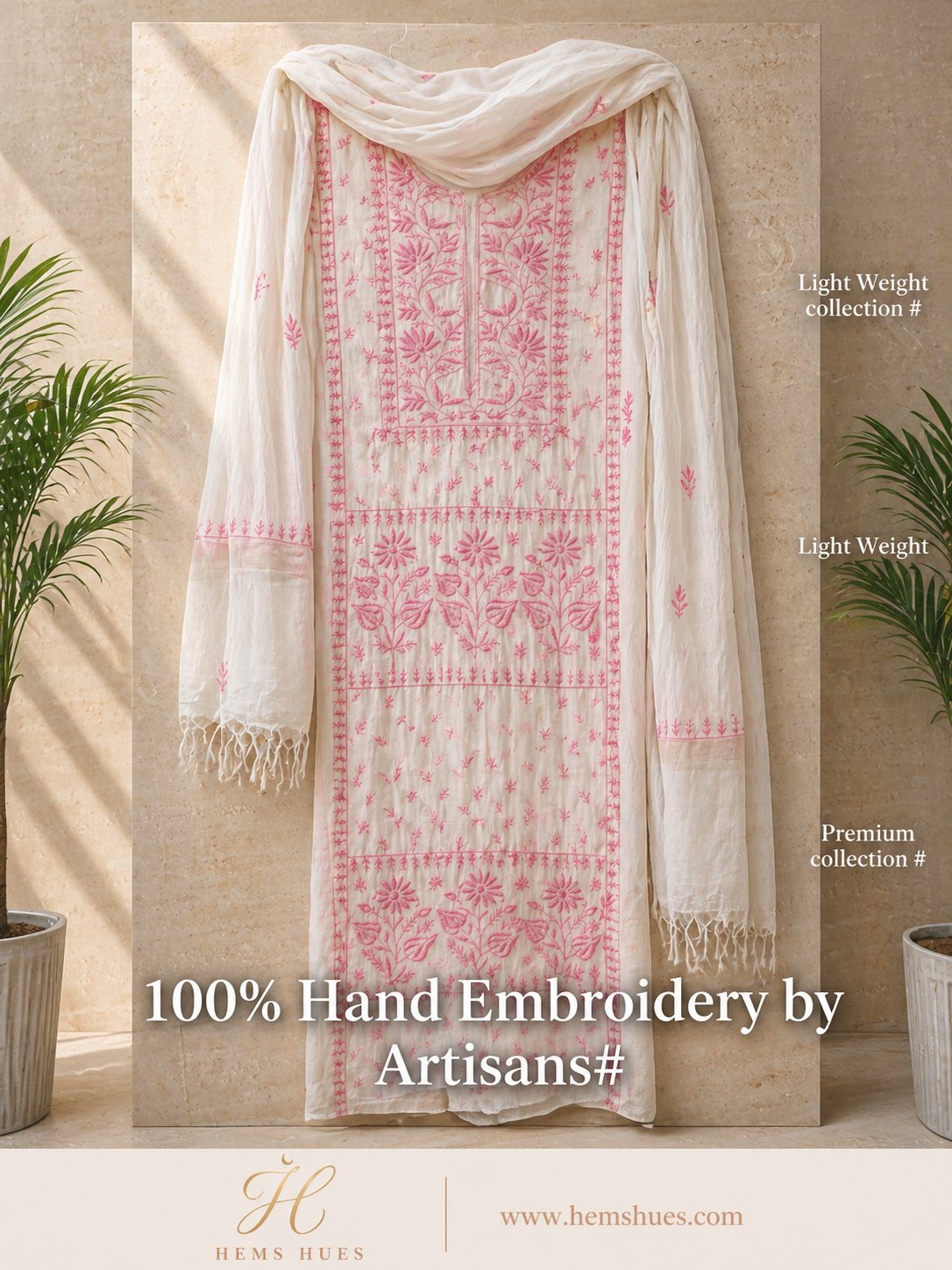 Chikankari Unstitched 2 pc set