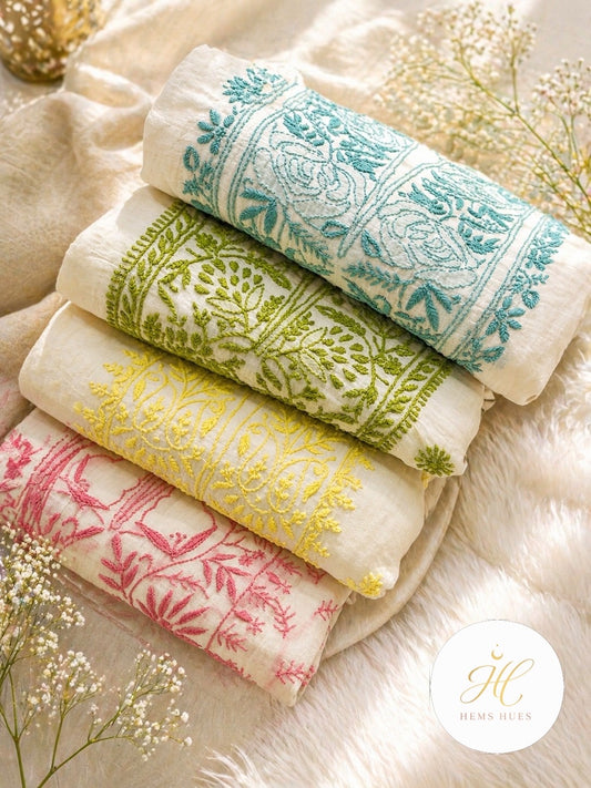 Chikankari Unstitched 2 pc set