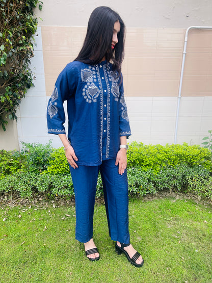 Chanderi Zariah Chikankari Cord Set Ready-to-Wear