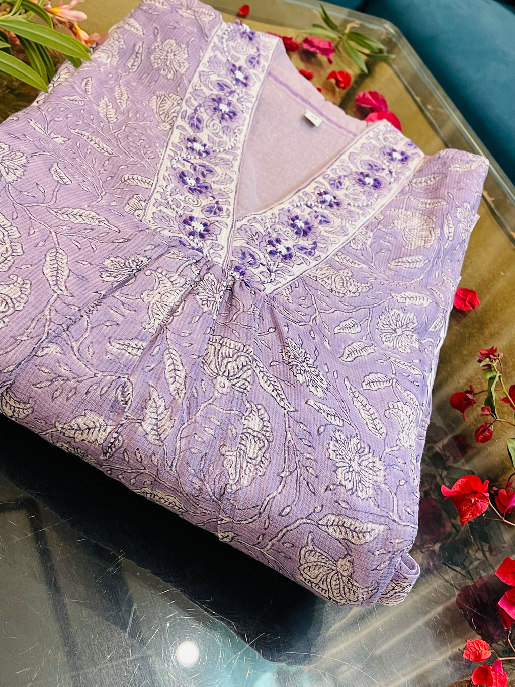 Hand-block Printed Kota Doria 3pc Ready-to-wear