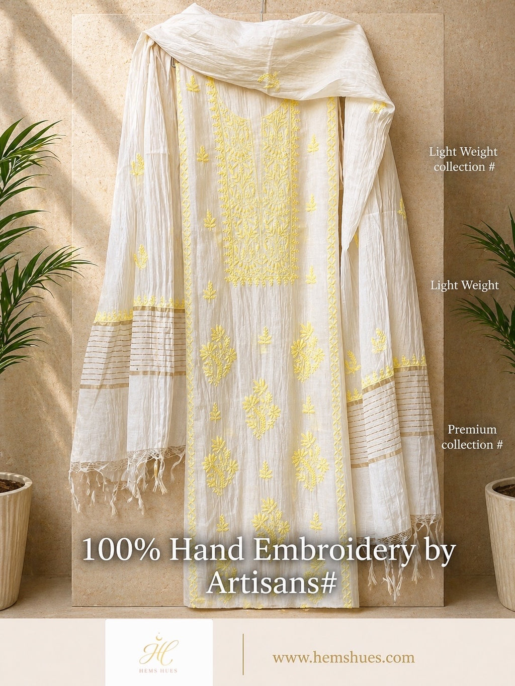 Chikankari Unstitched 2 pc set