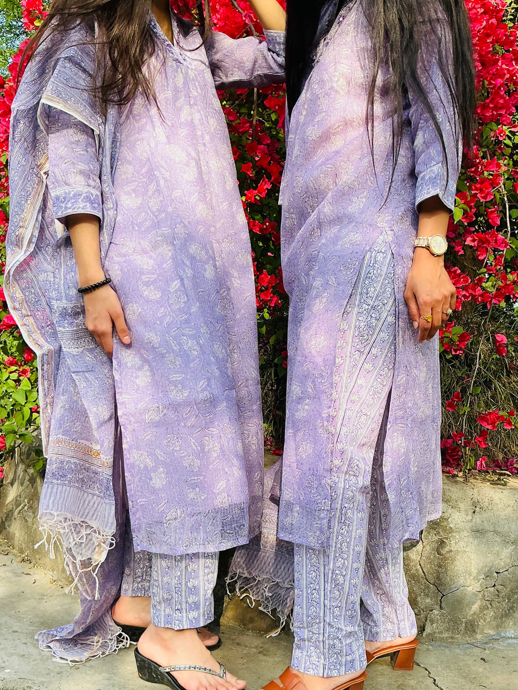 Hand-block Printed Kota Doria 3pc Ready-to-wear