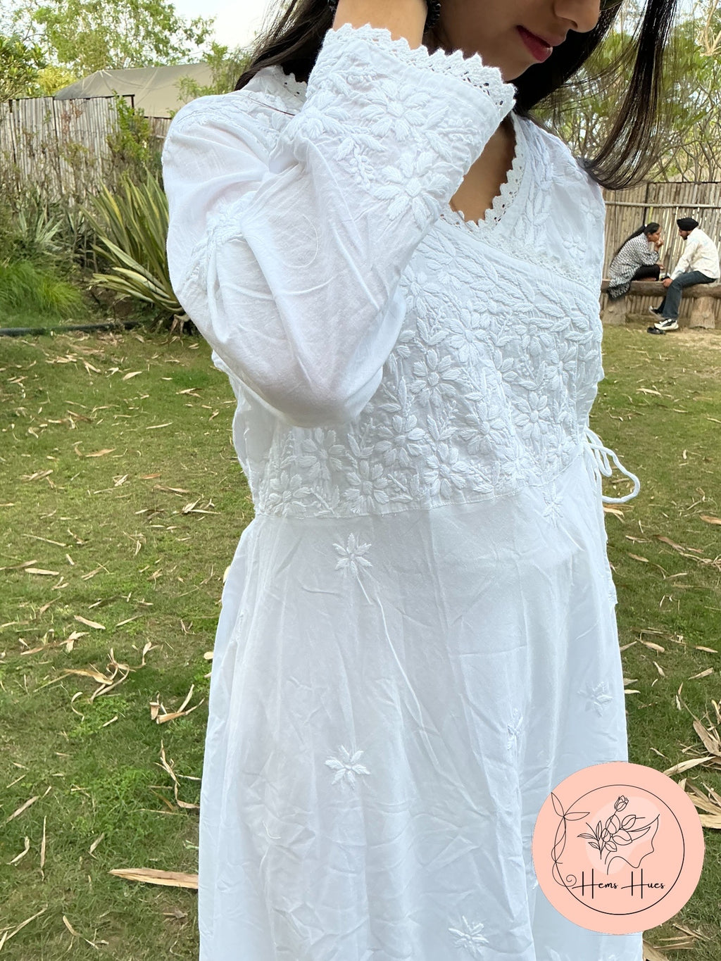 Handcrafted  Chikankari Angrakha Ready-to-wear