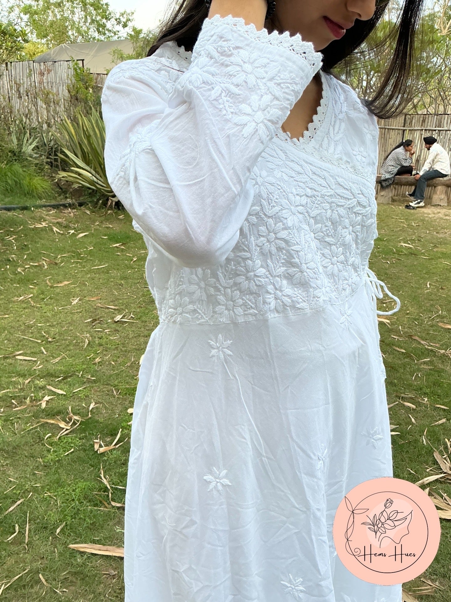 Handcrafted  Chikankari Angrakha Ready-to-wear