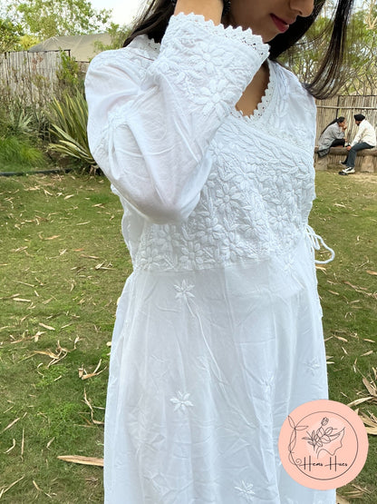 Handcrafted  Chikankari Angrakha Ready-to-wear