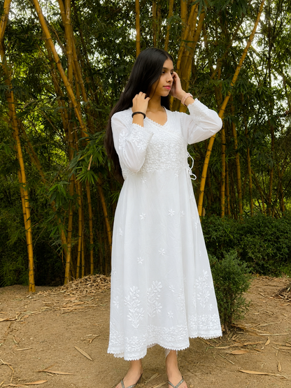 Handcrafted  Chikankari Angrakha Ready-to-wear
