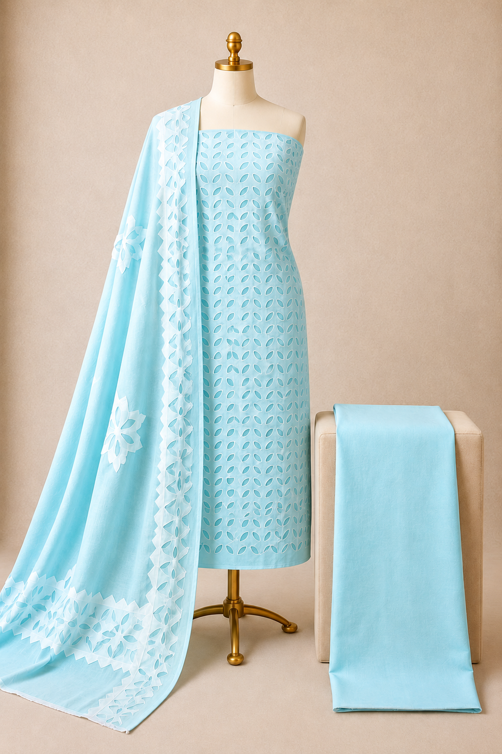 Sindhi Applique 3 pc Cotton suit set